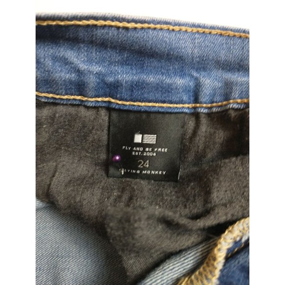 Flying Monkey Jeans Distressed Slim Boyfriend Denim L7598 Size 24 - Picture 9 of 10